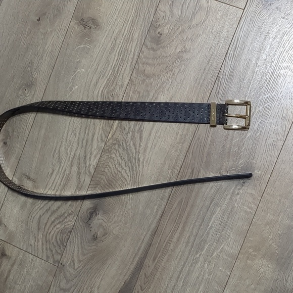 Micheal Kors Brown Leather Gold Buckle Women's Belt size Large - Picture 2 of 9